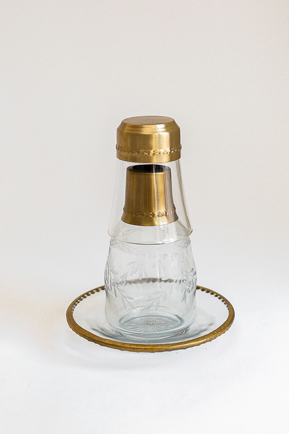 Brass & Glass Night Carafe
