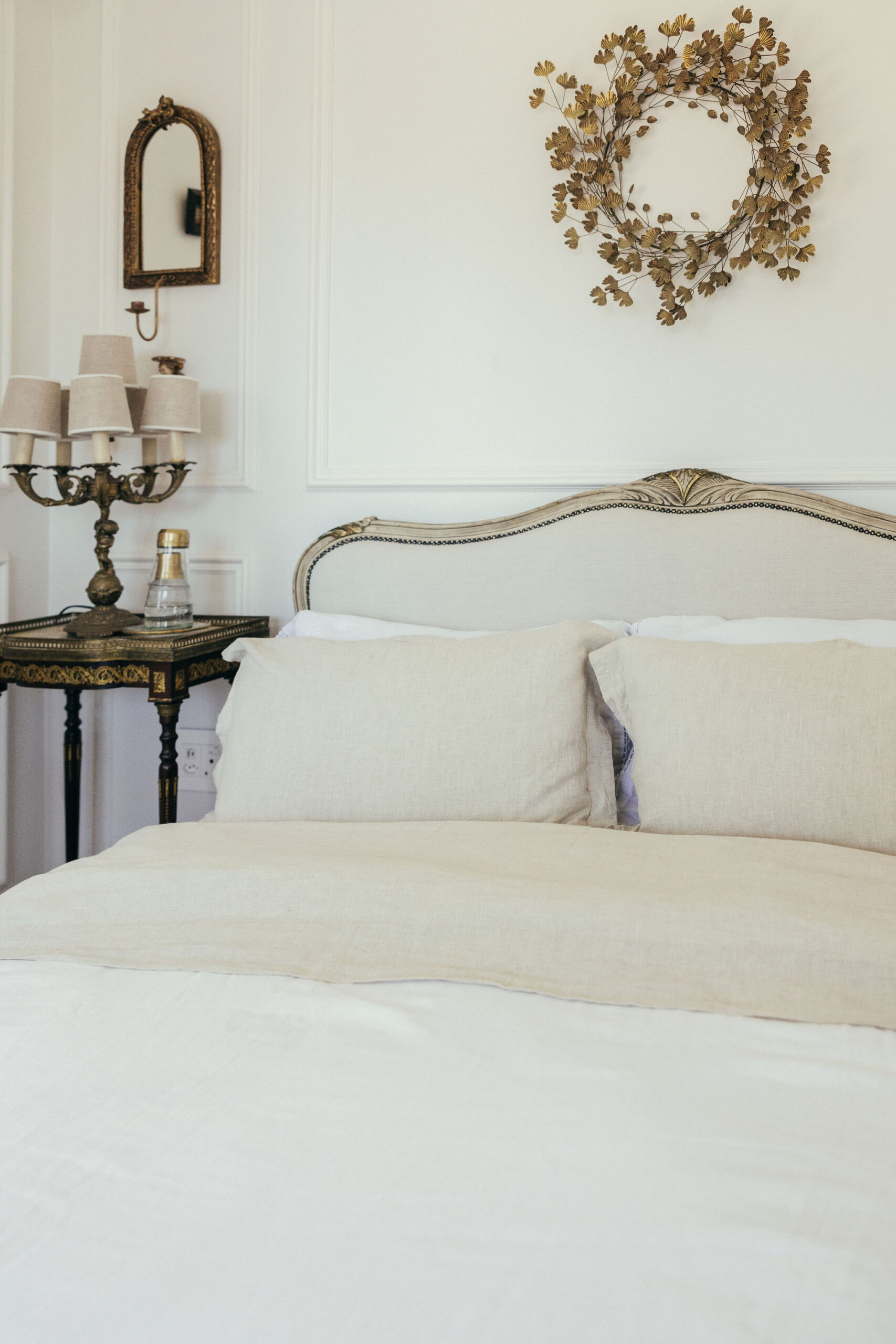 Natural Linen Flat Sheet with Wide Hem - Image 3