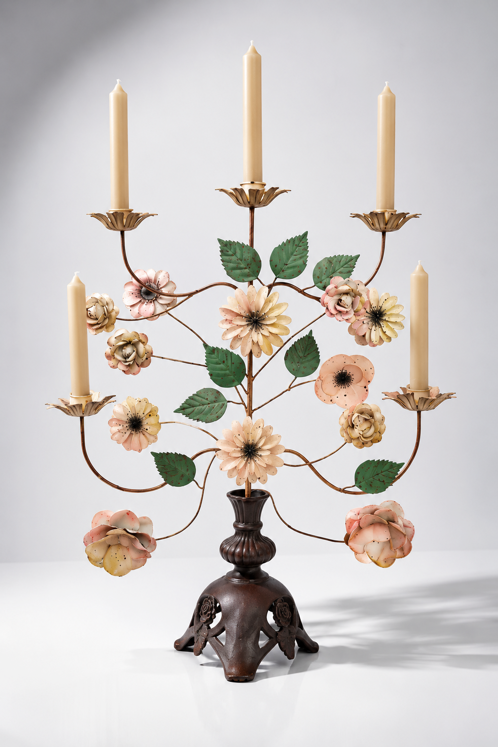 Metal Flower Candelabra